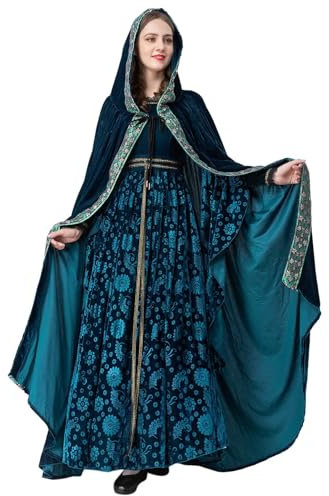 Damen Mittelalterliche Kleid mit Trompetenärmel Mittelalter Party Kostüm Maxikleid Gothic Kostüm Damen Gothic Damen Vintage Kleider Geschenke Für Frauen Mode