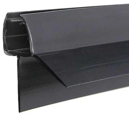 AERREGI GUARNIZIONE PER VETRO E PER BOX DOCCIA PER ANTA 220cm DOPPIA ALETTA MORBIDA PER VETRO 6 E 8 mm GUARNIZIONE NERO