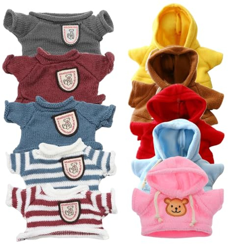 Hbbgdiy Gefüllte Tierkleidung 10pcs weiche und Bequeme Teddybär-Kleidung und Pullover Cartoon lustige DIY-Kleidung für gefüllte Tiere passen die meisten 6-8 Zoll Bärenspielzeug