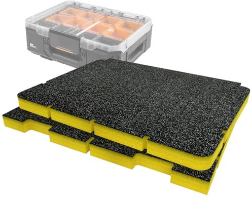 Shadow Foam Insert Pack Compatible with Toughbuilt® StackTech Organiser Foam Inserts | Cut and Peel Foam for Toolbox Organisation, Kaizen, 5S (Yellow, 30mm)