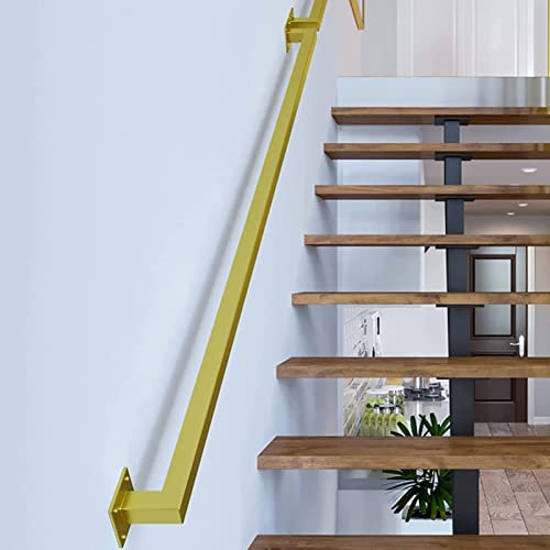 Robustes 4,5 m goldenes Metallrohr, industrielles Eisenrohr, Treppe, Wandmontage, Innentreppe, Geländer, langlebige und stilvolle Sicherheitslösung