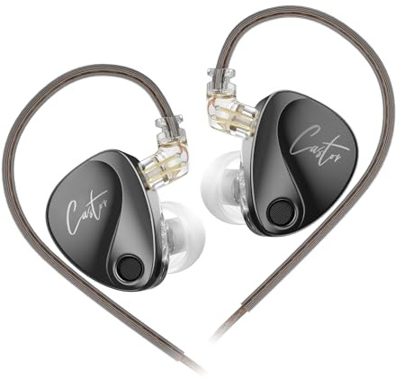 KZ Castor - Auriculares con cable para monitor de oído, Harman Edition, auriculares IEM con controlador dual, audio HD impulsado por graves, con interruptor de ajuste y cable desmontable para músicos