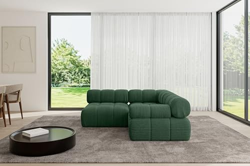 ALTDECOR Modulares Sofa Ecksofa in L-Form Corner modular Sofa Eckcouch Couch Wohnlandschaft Cauchsofa Polstersofa Mende-L1-190x190x70 cm Grün