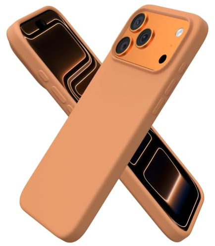 ORNARTO Compatible with iPhone 17 Pro Max Case 6.9, Slim Liquid Silicone 3 Layers Full Covered Soft Gel Rubber 17 Pro Max Phone Cases Cover 6.9 inch-Cosmic Orange