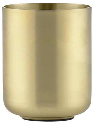 Zone Denmark Ume Zahnputzbecher, Zahnbürstenhalter, Zahnbürstenbecher, aus Edestahl, Schönes & Praktisches Badezimmer Zubehör, Durchm. 8,3 cm, Höhe 10,3 cm, Brass (Messing)