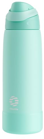 Fjbottle Borraccia Termica 1L in Acciaio Inox con Apertura a Scatto | 24 h freddo, senza BPA, lavabile in lavastoviglie, con base in silicone, spazzola inclusa