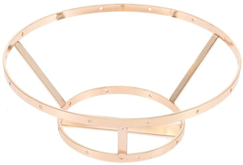 OUNONA Lampenschirmrahmen Metall Doppelter Goldener DIY Lampengestell für Muschel kronleuchter Stabile Metallkonstruktion für Tischlampe Hotel Heimdekoration