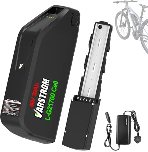 Varstrom 48V 30Ah Ebike Battery (L*/G Cell), High Capacity Downtube Lithium 48V Ebike Battery with 4A Charger, for Bafang AW 2000W 1500W 1000W 750W 500W Electric Bike Conversion Kit