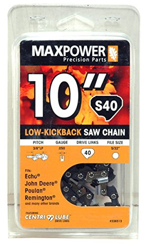 Maxpower Bucle de cadena de motosierra de 10 pulgadas para Echo, John Deere, Poulan, Remington (S40)