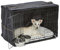 MidWest Homes for Pets iCrate 1530DD-KIT Hundebox-Set, mit ca. 76 cm langer Hundebox mit Doppeltür, Haustierbett, 2 Schüsseln und Box-Abdeckung, Trenneinsatz und patentierten Funktionen, schwarz