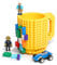 Lumsburry Build-on Brick Coffee Mug, Funny DIY Novelty Cup with Building Blocks Creative Gift for Kids Men Women Xmas Birthday (Yellow)