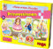 HABA 304478 - Meine ersten Puzzles – Prinzessinnen, Kinderpuzzle mit 5 Motiven ab 2 Jahren, mit beidseitig bedruckter Prinzessinnen-Holzfigur zum freien Spielen
