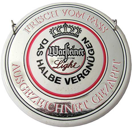 Warsteiner Brauerei - Premium Light - Frisch von Fass ausgezeichnet gezapft - Zapfhahnschild - 11 cm
