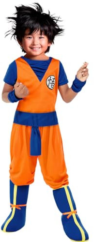 Funidelia Offizielles Goku-Kostüm - Dragon Ball für Kinder, Hose, T-Shirt, Armbänder, Gürtel und Stiefelüberzieher, Größe 10-12 Jahre - Kostüm für Kinder für Partys, Karneval und Halloween