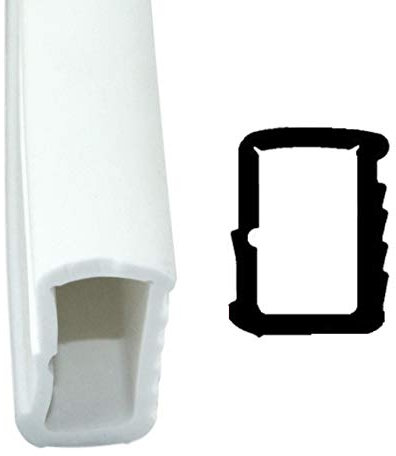 SN-TEC Universal Stahlzargendichtung, Türdichtung SNZ 1110, Breite: 10mm, Höhe: 16mm zum einstecken, Farbauswahl: Weiß/Grau (5 Meter, Weiß)