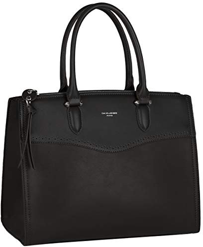 David Jones - Damen Große Handtasche - Frauen Henkeltasche PU Leder - Tote Shopper Bag Elegante - Schultertasche Umhängetasche Viele Fächer Taschen Arbeit City - Mode Stilvoll Klassisch - Schwarz