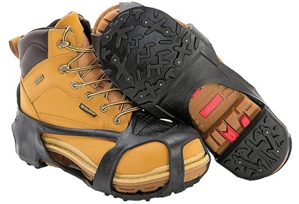 Due North Heavy Duty Ice Cleats for Traction on Snow & Ice - 28 Integrated Military Grade Tungsten Carbide Spikes (1 Pair)