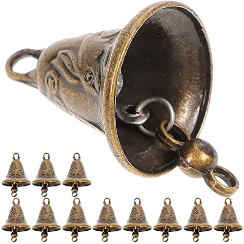 Exceart Craft Bells Vintage Türklingel Klassische antike Glocke Metall hängende Glocke für Hund Skid Training Weihnachten Windspiele Machen (Zufälliger Stil) 11 Stück