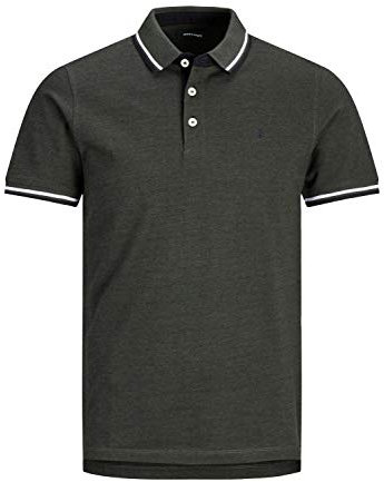 Jack & Jones Men's Jjepaulos Polo Ss Noos Polo Shirt, Forest Night/Detail:play 1/Slim Fit, XS