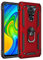 Coque pour Xiaomi Redmi Note 9 Housse Antichoc avec Anneau Rotatif Aimant 360 Degrés Etui Magnétique Rigide Dure Armure Bague Support Renforcée (Xiaomi Redmi Note 9, Rouge)