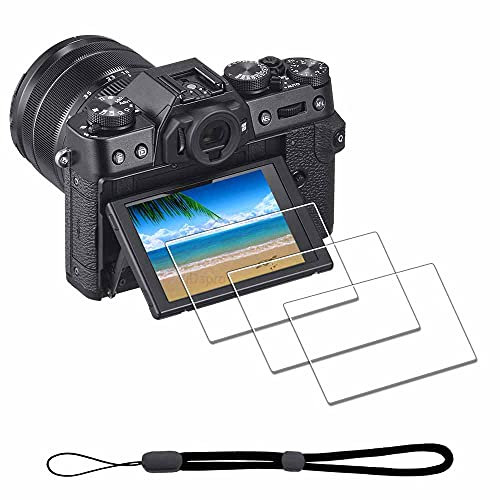 iDaPro Displayschutz schutzfolie für Fujifilm X-S10 X-T30 X-T20 X-T10 X-T100 XF10 X-A1 X-A2 Fuji XS10 XT30 XT20 XT10 XT100 XF10 XA1 XA2 + Handschlaufe [3+1Stück] Schutzglas glass Screen Protector