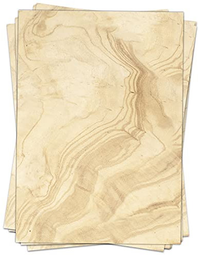 50 Blatt Briefpapier (A4) | Holz-Maserung 2 | Motivpapier | edles Design Papier | beidseitig bedruckt | Bastelpapier | 90 g/m²