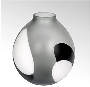 Lambert - Vase, Blumenvase - Morandi - Glas - Farbe: schwarz, weiß, grau - (ØxH) 29,5 x 33,5 cm