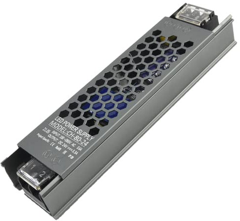 NUOVA GERMANY Alimentatore Professionale 3.3A DC 24V Striscia Led Trasformatore Ampere Stabilizzato AC110/220V Ultra sottile (24V, 80W)