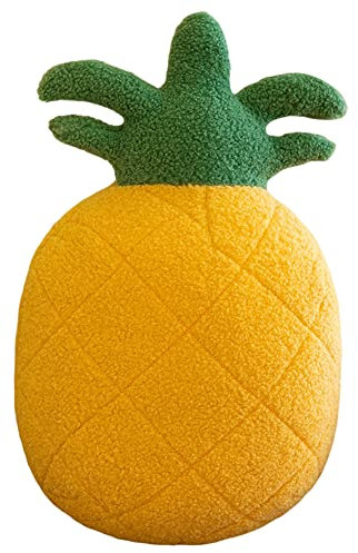 URFEDA Kinder Simuliert Obst Kissen Erdbeere Ananas Orange Ausgestopft Kissen Weich Früchte Plüsch Spielzeuge Plüsch Kissen Obst Gefüllte Baumwolle Plüschtier für Kinder Erwachsene Ananas 55cm