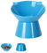 Cuenco del Gato,Comedero Elevado para Gatos,Cuencos para Perros y Gatos con Inclinación de 15° con Soporte,Reduce los Vómitos, Fácil de Limpiar, Azul