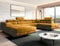 Moderno Ecksofa mit Schlaffunktion und Bettkasten VARBERG - Sofa mit Robusten Überzug - Schlafcouch U-Form - Modern Couch - 72x345x205 cm - Rechts Senf