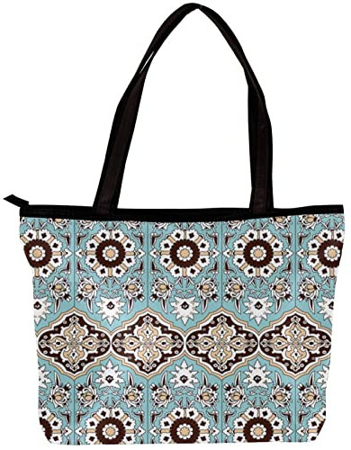 TBOUOBT Handtaschen für Damen Mode Tragetaschen Umhängetasche Satchel Taschen,Ethnisches Marokko Muster Retro