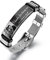kaululu Herren Personalisiert Armbander mit Namen Foto Gravur Edelstahl Armband Geschenk für ihn Vatertag/Valentinstag/Geburtstag/Weihnachten (Schwarz-1)