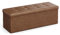 SONGMICS Storage Ottoman, Foldable Small Ottoman Foot Rest, 38 x 110 x 38 cm, Cube Ottoman with Storage, Load up to 300 kg, for Living Room, Bedroom, Entryway, Coffee Brown LSF070K20