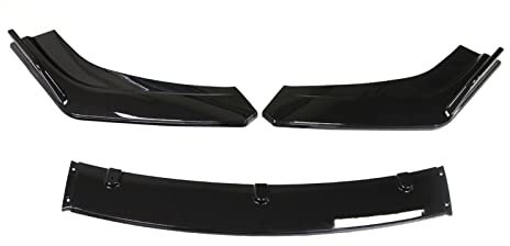 Auto Heck Spoiler Heckspoiler Hinten 3 Teile/Satz Für VW Für Scirocco R 2009-2015 2014 2013 2012 Frontschürze Lip Spoiler Seite Splitter Diffusor Abdeckung Body Kit Deflector (Farbe : Glossy Black)