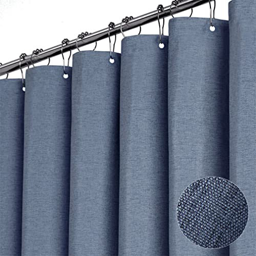 Rideau de douche en lin de qualité supérieure - 240 x 200 cm - Imperméable - Anti-moisissure - Pour salle de bain - Bleu clair - 240 x 200 cm