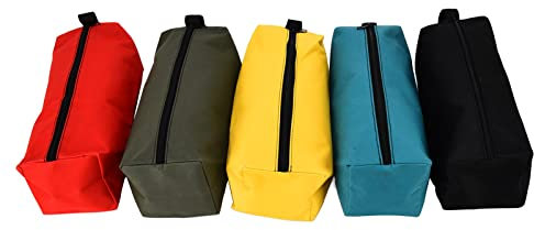 BOROCO Werkzeugtaschen, 5er-Pack tragbare multifunktionale kleine Aufbewahrungstasche mit Aufhängeband und verschleißfestem Reißverschluss für Haushalt, Zimmerei, Elektriker