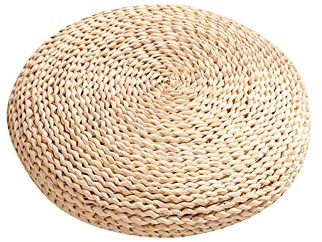 Rianpesn Coussin de Sol tissé | Coussin de siège tissé Rond Confortable | Accue Accessoires Oreiller de siège pour la méditation Yoga Fitness Exercice Activités intérieures