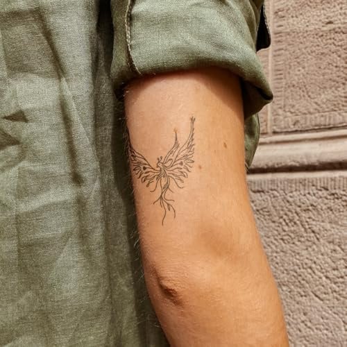 Inkster Tattoo - Phönix Tattoo | Temporäres Tattoo mit EU-Kosmetikzertifizierung | wasserfest + vegan | revolutionäres 2-Wochen-Tattoo | Fake Tattoos und Klebetattoos für Erwachsen