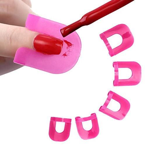 26 Piece Nail Polish Glue Model Leakproof Manicure Protection Tool + 1 PC Sticker Nail Stickers Letters Small J (Pink, One Size)