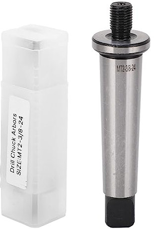 Uadme Drill Chuck Arbor, MT2 Shank to 3/8in Drill Chuck Mandrel, 24 Threaded Hardened Morse Taper Adapter for Lathe, Easy Removal