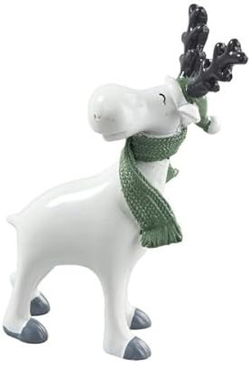 Florissima Deko-Hirsch 14,5 cm stehend weiß Weihnachten