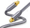 DTECH Toslink Digital Optical Audio Cable 5ft for Soundbar TV Receiver Home Theater SPDIF 5.1 7.1 Surround Sound System Stereo Speaker DVD CD Xbox/PS4, Copper Shell, Braided Jacket, 5 Feet, Grey