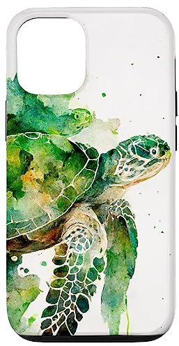 Schildkröte Aquarell Kunstwerk Hülle für iPhone 12/12 Pro