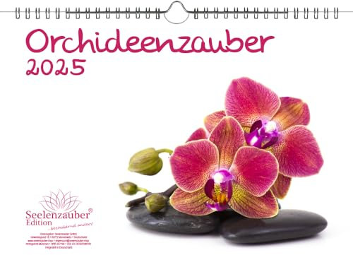 Orchideenzauber DIN A4 Kalender für 2025 Orchideen Blumen und Blüten - Seelenzauber