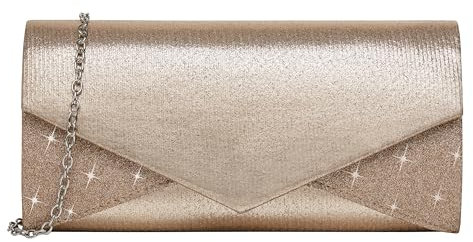 Ubysoyi Damen-Abendtasche, Clutch, Geldbörse für Damen, Glitzer-Umschlag, Handtasche, formelle Party, Clutch, Hochzeit, Abschlussball, Clutches, Champagner