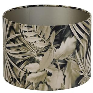 Dirk Davids Leuchten GmbH Lampenschirm für Tischleuchte in Zylinder Velours Palme Sepia 40-40-30