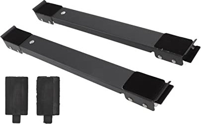 Yosoo Health Gear Möbel Geräte Roller, 2 Stück, Robuste Schienenrolle, Möbel Waschmaschinen Rollwagen, Robuste Edelstahl Großgeräte Ständerräder, 661,39 Lb Kapazität, 27,56 Zoll Ausziehbar (Black)