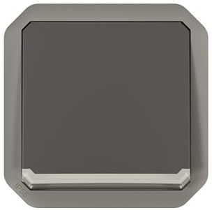 LEGRAND, Plexo New Einsatz, Feuchtraum-2-poliger Aufputz-Ausschalter, integrierte Indikatorleuchte, IP55 - IK08, 10 Ampere, 250 Volt, Farbe: Anthrazit, 069827L