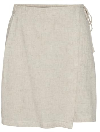 PIECES Female Wickelrock PCPIA MINI LEINENMIX | Wrap skirt